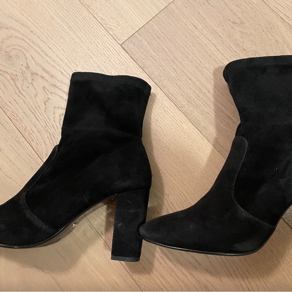 Dune London Opticals Stretch suede black sock bootie - Picture 2 of 6